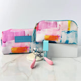 Makeup Cosmetic Bag and Makeup Pouch in Good Times design