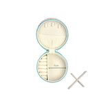 Travel Jewellery Case open in Haven design with measurements