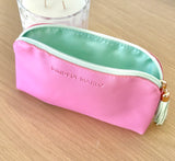 Makeup Pouch in Berry and Mint open