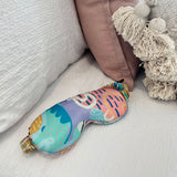 Silk Eye Mask in Haven design on bed