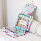 Hanging Toiletry Bag in design Fleur by artist Jade Fisher
