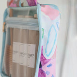 Hanging Toiletry Bag in design Fleur by artist Jade Fisher