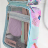 Hanging Toiletry Bag in design Fleur by artist Jade Fisher