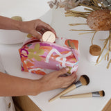 Box Makeup Bag in Ivy design