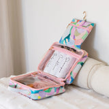 Hanging Toiletry Bag in design Romy by artist Jade Fisher