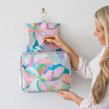 Hanging Toiletry Bag in design Romy by artist Jade Fisher