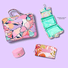 Set of toiletry cosmetic makeup bags with jewellery case for organised travel in Australian designs